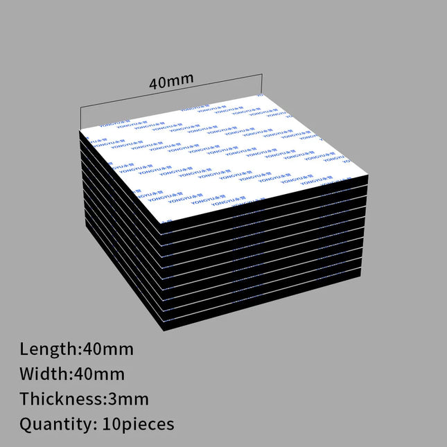 10X Double Sided Adhesive Pads,Heavy Duty Mounting Tape 3mm Thickness Pre-Cut Foam Tape,Super-Sticky Black Strong Pads Rectangle