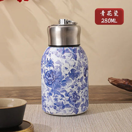 300ml Retro Chinese Style Golden Peacock Insulated Cup Portable Creative High Beauty Water Cup 316 Stainless Steel Cup