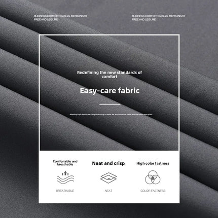 Premium Elastic New Brand Anti-pilling Drawstring Casual Fashion Men Breathable Office Business Long Pants Easy Care Trousers