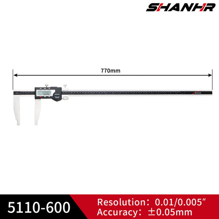SHANHR 500/600 MM Digital Vernier Caliper Gauge Electronic Caliper LCD Micrometer Caliper Stainless Steel Measuring Tool