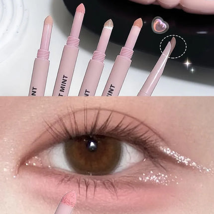Double Head Lying Silkworm Pen Waterproof Lasting Matte Pearl Fine Brightening Shadow Pen Under Eyelid Outline Eyeshadow Pencil