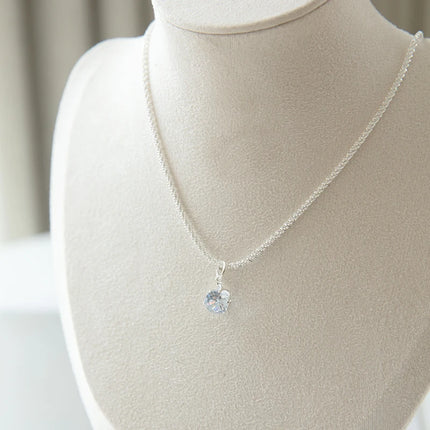 Hot 925 Sterling Silver Plated Necklace Versatile Single Sparkling AAA Zircon Clavicle Chain for Women Wedding Jewelry Wholesale