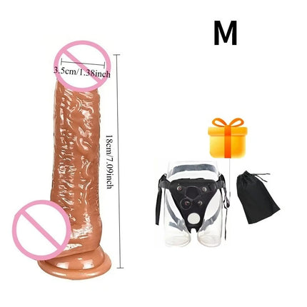Realistic Wearable Strap on Dildos for Women G Spot Masturbation Anal Vaginal Stimulation Big Penis Adult Standard Size Sex Toy