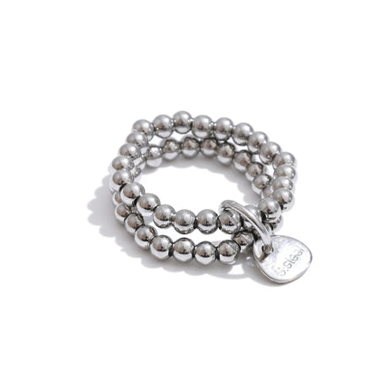Yhpup Handmade Beads Jewelry Stainless Steel Elasticity Bracelet Bangle Ring Waterproof Fashion Summer Popular Jewelry Wholesale