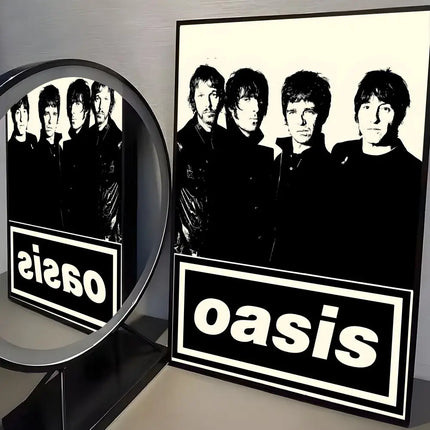 Band O-Oasis Classics Poster Perfect Sticker Self Adhesive Art Designed for Home Dining Office Spaces