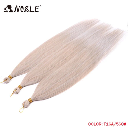 Noble Hair Ariel Straight Pony Hair Bundles Crochet Braids Hair Synthetic Braiding Hair Ombre Brown Soft Crochet Hair Extensions