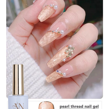 MIANEL 12ML Mother-of-Pearl Mermaid Shimmer Thread Gel Polish 2026 Spring-Summer Collection Fine Glitter Aurora Pearl Nail Art