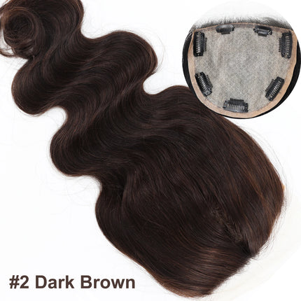 Body Wave Silk Base Lace Closure with Clips in 12x13cm Silk Top Peruvian Virgin Human Hair Topper Black Brown Hair Toupee