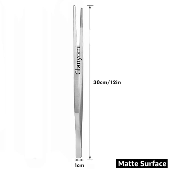Colorful 8/12-Inch Kitchen Tongs, Stainless Steel Culinary Precision Tweezer Cooking Tongs for BBQ, Food Styling & Baking Decor