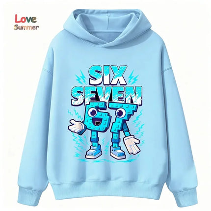 67 Six Seven Italian Brainrot hoodie Funny Graphic pullover girls Boys Fleece Warm Kids Fall Hoodie Casual unisex Sweatshirt