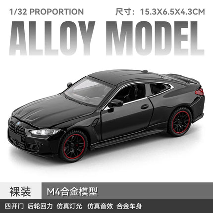 Limited editio 1:32 Simulation Top sports car BM M4 alloy model car with sound and light  boys' toy gift Collectibles