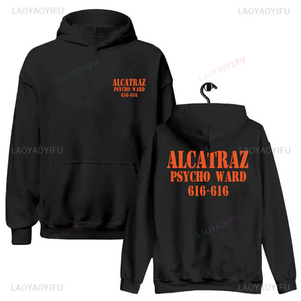Alcatraz Psycho Ward 616 616 Halloween Graphic Hoodie A Clockwork Orange Woman Man Full-length Novel Pullover Camisetas