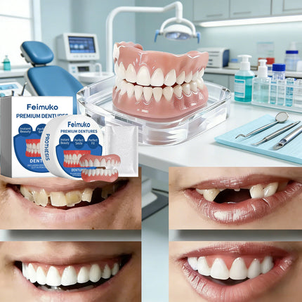 New Denture Silicone Kit - Soft Kit Teeth Upper And Lower Set - Silicone Liners Soft Denture Kit - Easy Use
