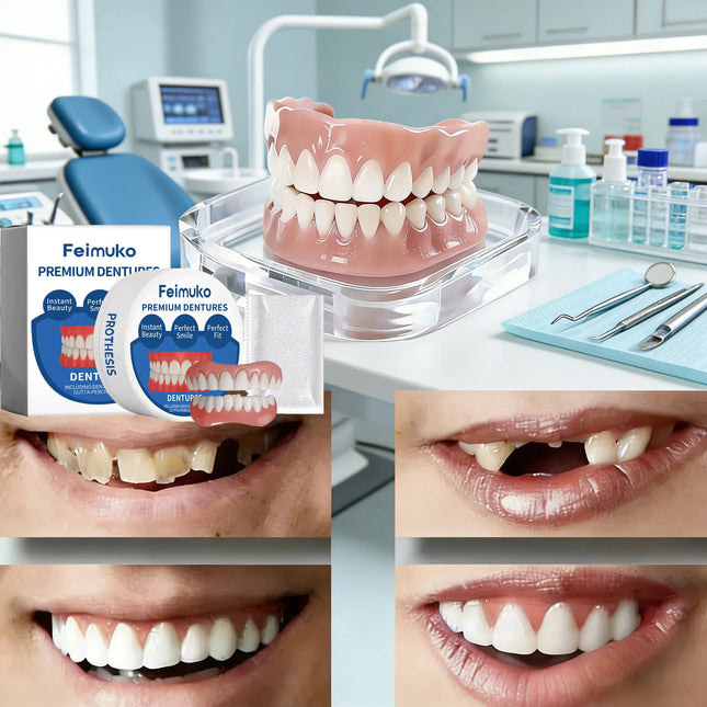 New Denture Silicone Kit - Soft Kit Teeth Upper And Lower Set - Silicone Liners Soft Denture Kit - Easy Use