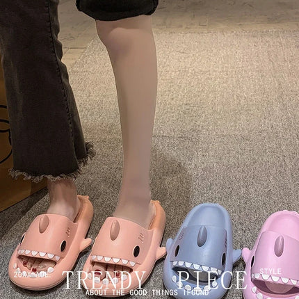 New Shark Slippers for Women Men Shoes Shark Flip Flops Beach Slides Female Home Slipper Bathroom Non-Slip Thick Sandals Couples