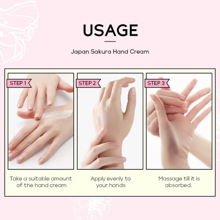 LAIKOU Sakura Hand Cream Whitening Wrinkle Removal Anti-crack Moisturizing Nourishing  Lotion Intensive Repair Hand Gream 30g
