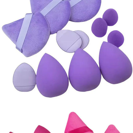 Solid color 12PCS makeup sponge set, loose powder and finger catching Thumb Puff Cotton Mini Powders Puffs Soft Makeups EggsSets