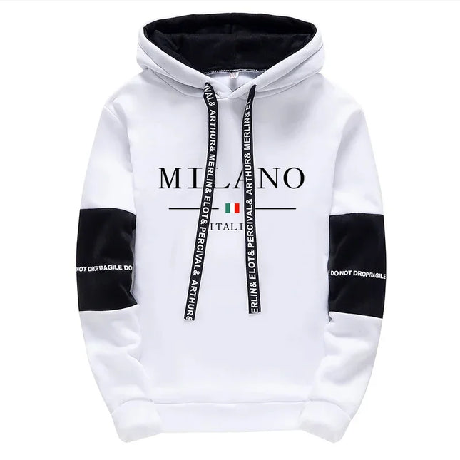 Men's Set/Hoodie/Pants Italy Trendy Hoodie Sportswear Outfit 2026 Autumn Daily Casual Fashion Hooded Sweatshirt and Jogger Pants