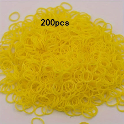 200pcs Rubber Loom Bands DIY Bracelets Wristband Silicone Rubber Hairbands Craft Kit Toys Birthday Christmas Gift Party Supplies