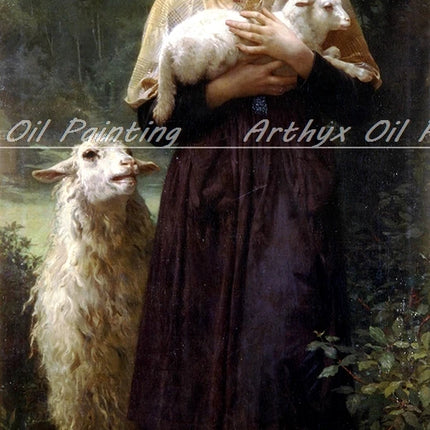 Arthyx,Print Love On The Look Out Of William Adolphe Bouguereau Oil Paintings On Canvas,Classical Wall Picture Living Room Decor