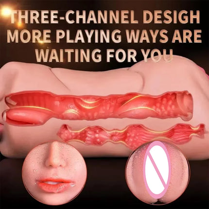 Realistic Male Masturbators Cup Artificial Vagina 3D Pocket Pussy Real Vagina Sextoys Silicone Sex toy for Men Adult Product