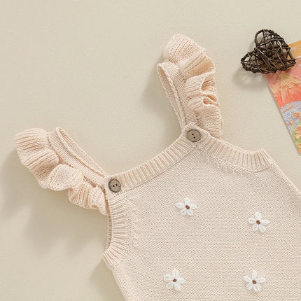 Citgeett Summer Infant Baby Girl Sleeveless Bodysuit Floral Embroidery Jumpsuit Cute Clothes