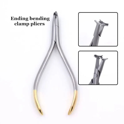 Dental Orthodontic Instruments Lingual Wire NiTi Cinch Back Plier Needle Holder End Cutting Pliers for Braces Adjustment Repair