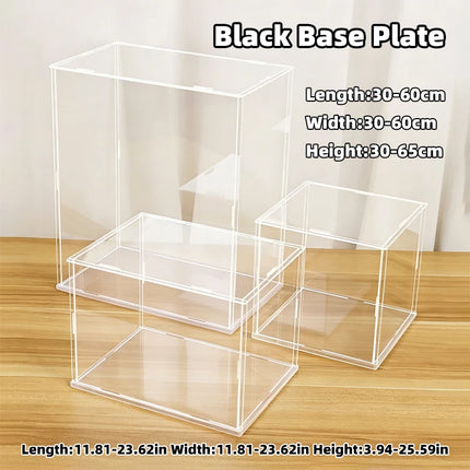 Assembled Clear Acrylic Display Case Box Dust Cover Stand Storage for Figurine Blind Box Doll Trendy Toys L30-60 W30-60 H10-65cm