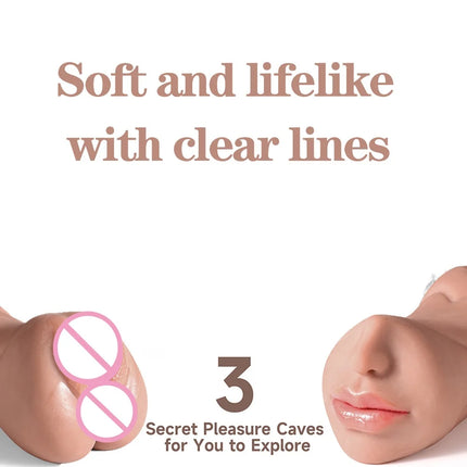 Realistic Vagina Sex Toys Masturbation For Men Deep Throat Artificial Real Pussy Oral Male Masturbator Realistic  Vagina