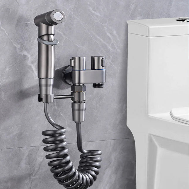 Stainless steel Handheld Toilet Sprayer Bidet Faucet Shower Head Hygienic Shower Toilet Faucets Double Outlet Bidet