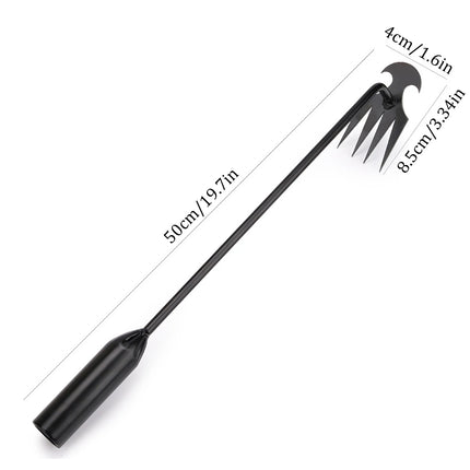 2 In 1 Garden Rake Manual WSeed Grass Rooting Tool Puller Shovel 4 Teeth Weeding Removal Hand Gardening Loose Soil Tool Weeder