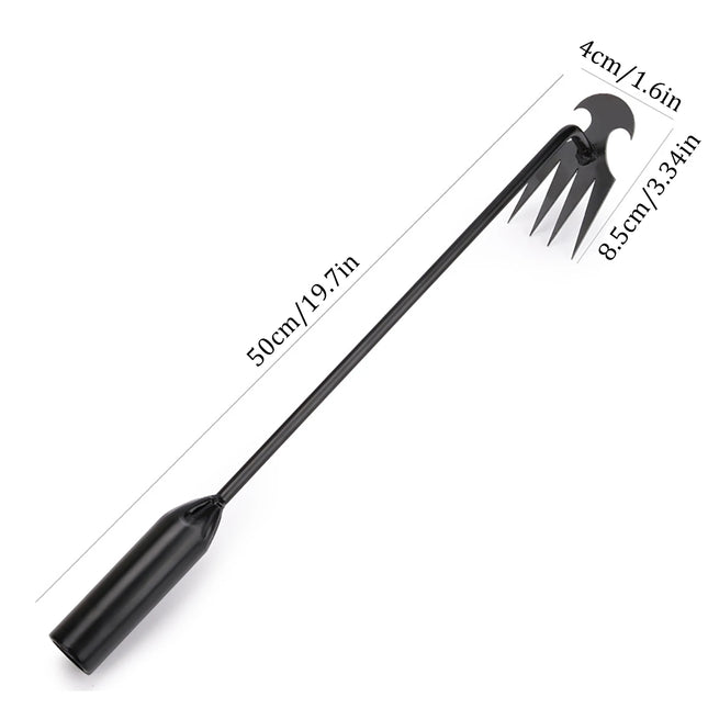 2 In 1 Garden Rake Manual WSeed Grass Rooting Tool Puller Shovel 4 Teeth Weeding Removal Hand Gardening Loose Soil Tool Weeder