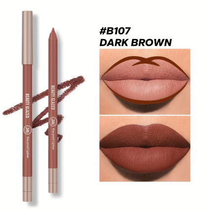 BEAUTY GLAZED 10 Color Nude Lip Liner Natural Long-Lasting Waterproof Matte Effect  Easy-To-Color and Non-Smudge Lip Liner
