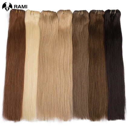 Women Human Hair Extension 7Pcs Clip In Remy Hair Weft 100% Human Hair Extensions For Lady 12''-26'' Natural Clips Hairpieces