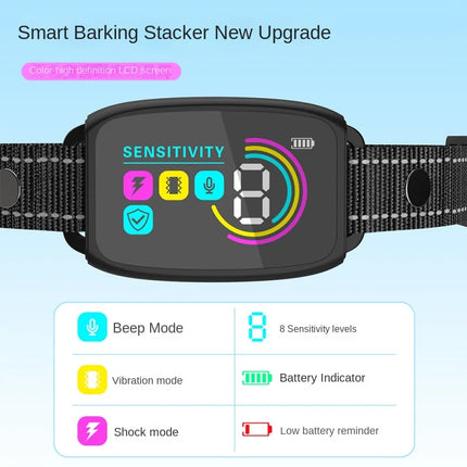 Intelligent Dog Collar Anti Barking Automatic Stop Device Dog Training Electric Anti Disturbance Stop Barking Waterproof