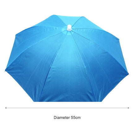 Portable Rain Umbrella Hat Foldable Outdoor Fishing Sunshade Waterproof Camping Headwear Beach Head Hats Fishing Hat 55-95CM