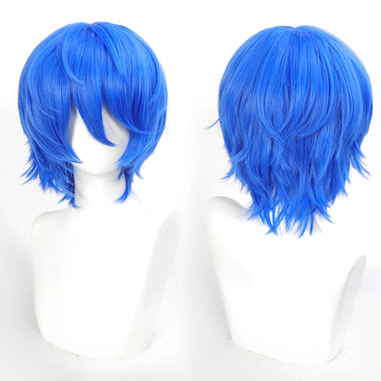 Cospaly Wigs Unisex Anime Wig 12cm/ 4.7 Inch Short Hair Wig Universal Costume Synthetic Wig with Bangs + Cap,for Party Festivals