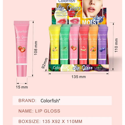 24PCS Flower and Fruit Lip Balm set moisturizes, improves lip condition and moisturizes Valentine's Day gift party gifts