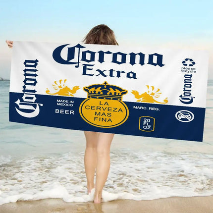 Corona Extra Beer Bath Towel Microfiber Soft Water Absorbing Breathable For Girl Kids Decorative Cartoon Beach Towel