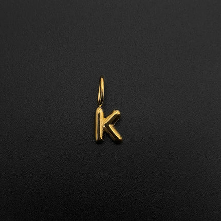eManco Stainless Steel Gold-plated Charms Modern Style 3D Bubble Alphabet Elements DIY Necklace Bracelet Jewelry Making
