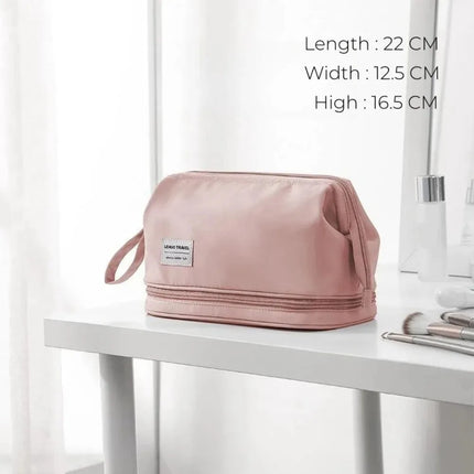 Women Travel Waterproof Cosmetic Storage Bag Lady Large-capacity Double-Zip Makeup Toiletry Bag Portable MakeUp Organizer Case