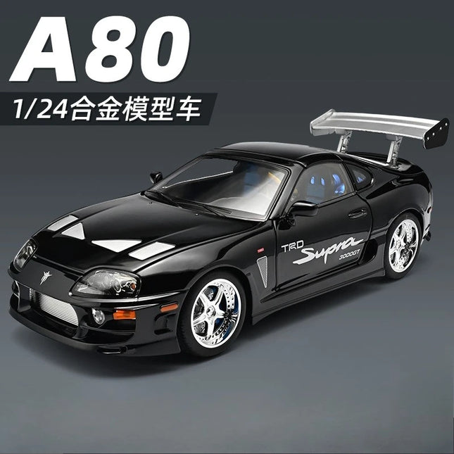 1:24 Supra A80 TRD Sports Car Alloy Diecast Model Miniatures Collection Of Hobby Decorative Fine Ornaments Pull Back Toy Gift
