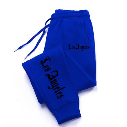 Los Angeles City Letter Print Men'S Women'S Trouser Loose Jogging Pant Fit Running Trousers Warm Jogger Casual Sweatpants Couple
