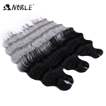 Noble Braiding Hair Extensions 24 Inch Synthetic Hair Water Wave Ombre Rainbow color Deep Wave Curl Twist Crochet Hair Extension