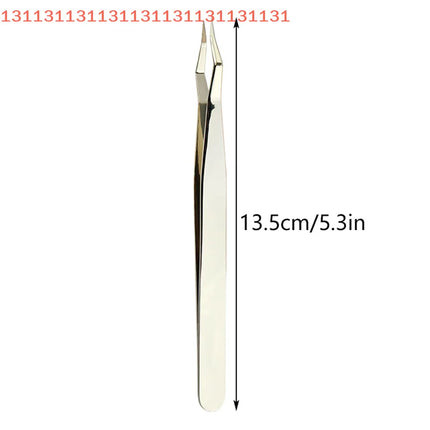 Anti Slip Stainless Steel Lash Extension Tweezers, Curved Tip, Straight Tweezers, High Precision Nail Art, Makeup Beauty Tools