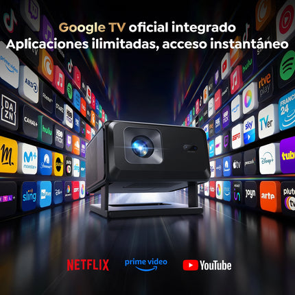 TOPTRO TP3 Projector Support 4K  Google TV 1080P FHD Auto Focus & Keystone BT5.3 WIFI6 Smart Home Theater with Rotating Stand