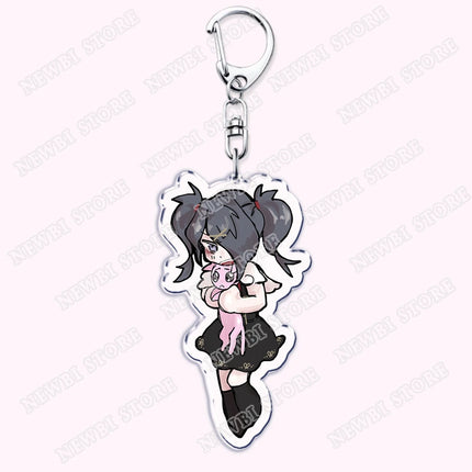 Video Game Ame Chan Keychains for Women Accessories Needy Streamer Emoji Cat Overload Girl Overdose Keyring Fans Friends Gifts