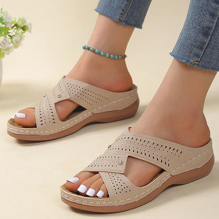 Heels Women's Sandals Peep Toe Shoes For Summer Women Sandals Wedge Heel Sandalias De Mujer Heeled Summer Sandals Woman Slippers
