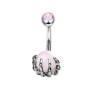 Pink Heart Shaped Navel Ring Ornament Water Drop 14G Belly Button Piercing Barbell Pendant Belly Nombril Piercing Women Jewelry