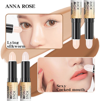 Double-headed shaving stick, high-gloss, waterproof, sweat-proof, high nose bridge, face-lifting, nose shaving pen, novice